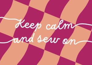 Ansichtkaart_keep calm and sew on