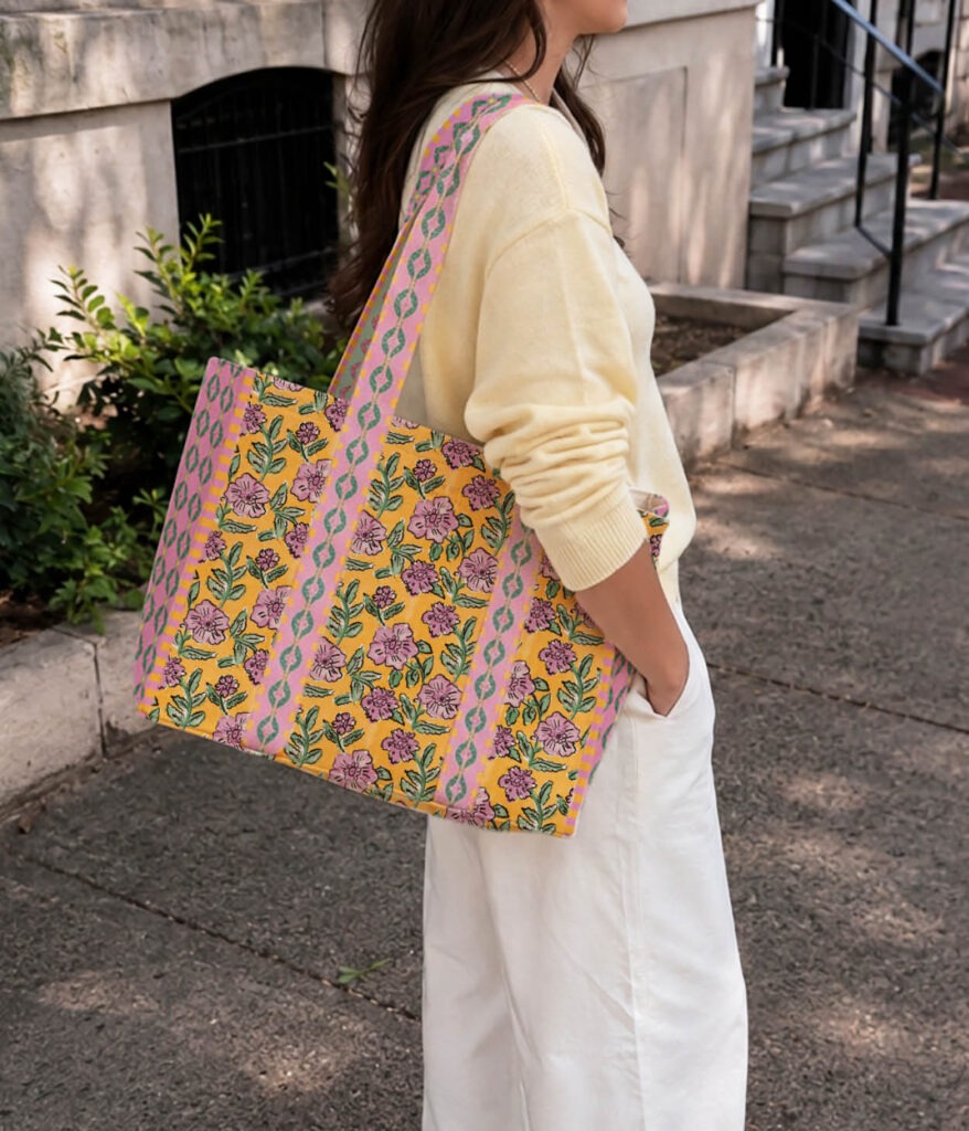 02436 Poppy Panels Shopper and Small bags